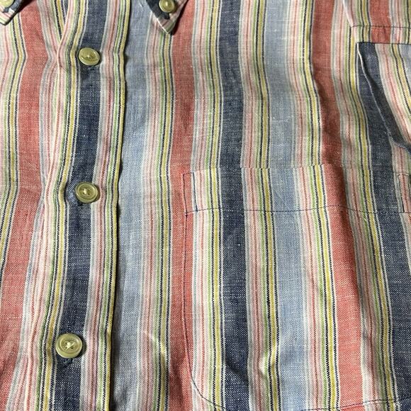 Brooks Brothers Madison Shirt Mens XXL Pink Blue Irish Linen Striped Button Down - Picture 4 of 6